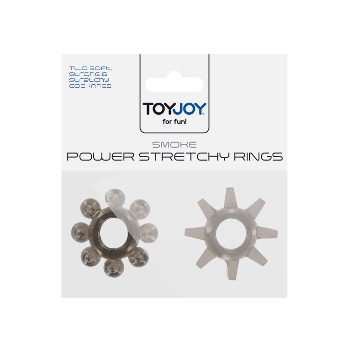 Кільця ерекційні Toy Joy Power Stretchy Rings прозоро-чорні, 2 шт.