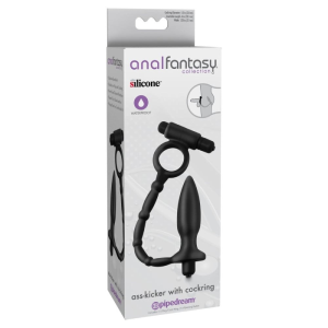 Анальна пробка з ерекційним кільцем Pipedream Anal Fantasy Collection з вібрацією, чорний