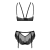 Комплект Obsessive Allastia 2-pcs set black L/XL, регульовані бретелі, багаторівнева застібка