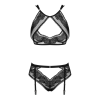 Комплект Obsessive Allastia 2-pcs set black L/XL, регульовані бретелі, багаторівнева застібка