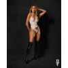 Корсет Obsessive Arrowel White corset S/M, з підв’язками для панчіх