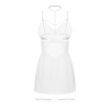 Бебі-дол Obsessive Arrowel White chemise L/XL, з декоративним чокером та гартерами