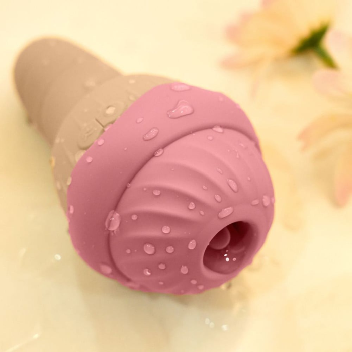 Вібратор та вакуумний стимулятор з язичком Sweet Em 0067F у формі морозива
