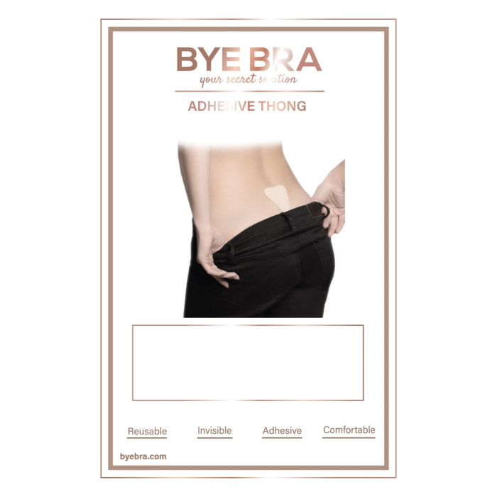 Самоклеючі трусики Bye Bra з мереживом, бежеві, One Size