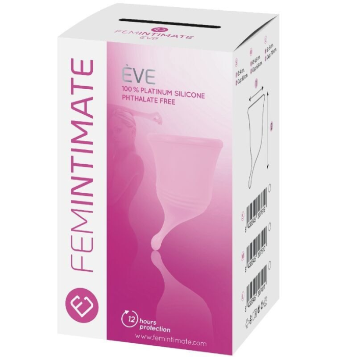 Менструальна чаша Femintimate EVE (4.6x6.8 см) у мішечку, рожева, M