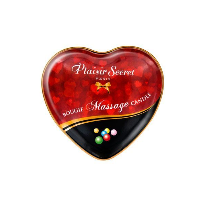 Розпродаж!!! Масажна свічка-серце Plaisirs Secrets Bubble Gum (35 мл) (термін 05.2026)