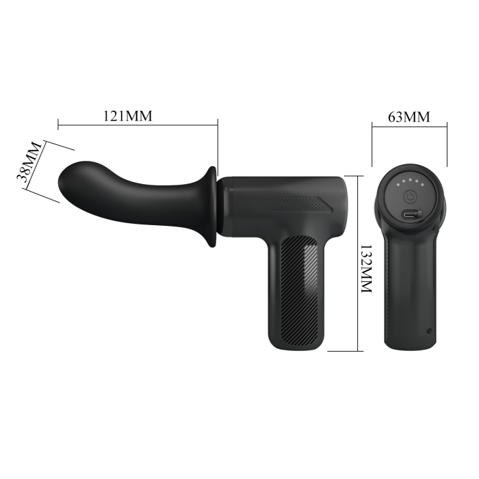 Вібромасажер пістолет Dj Doctor Massage Gun чорний, 12.1 х 3.8