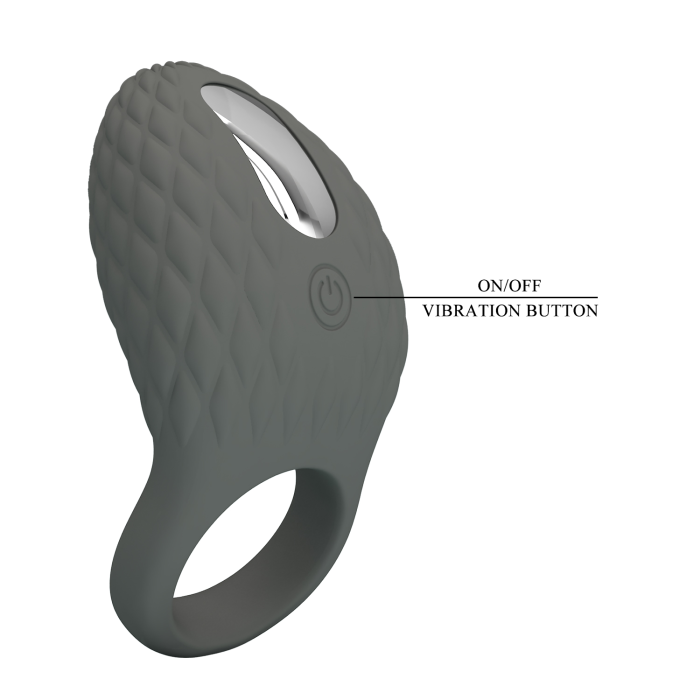 Ерекційне віброкільце PRETTY LOVE Master Ring Helious сіре, 8.6 х 4.6 см