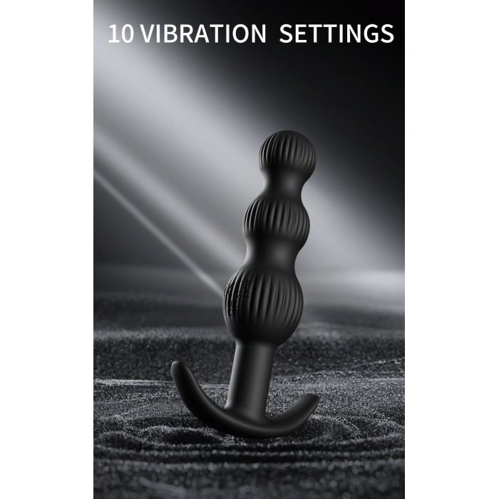Анальна пробка з вібро PRETTY LOVE Sidney, чорна, 10.9 х 2.1-2.8 см