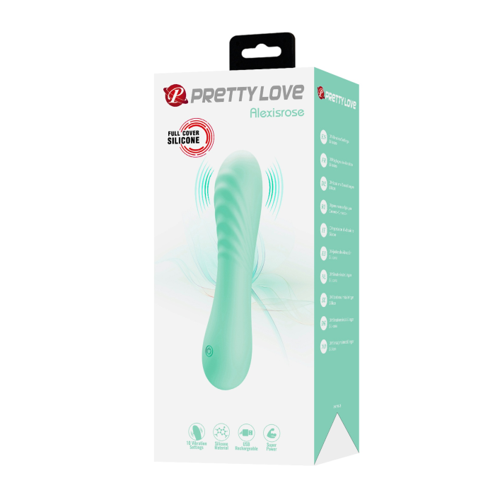 Вібратор PRETTY LOVE Alexisrose, зелений, 15 х 3.1 см