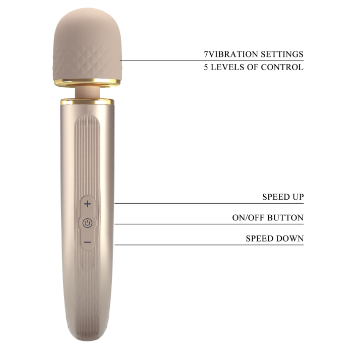 Вібромасажер мікрофон PRETTY LOVE Interesting Massager Gold, 29 х 5.8 см