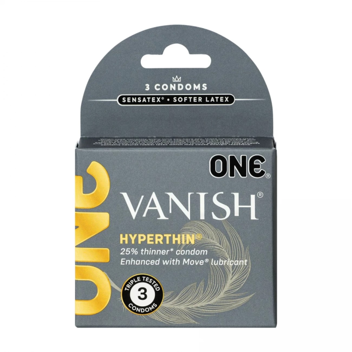 Презервативи ультратонкі ONE Vanish Hyperthin латексні (ціна за упаковку, 3 шт.)