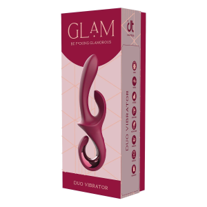 Вібратор-кролик Dreamtoys Glam Duo Vibrator з гачком ручкою, 22.7 х 4.2 см