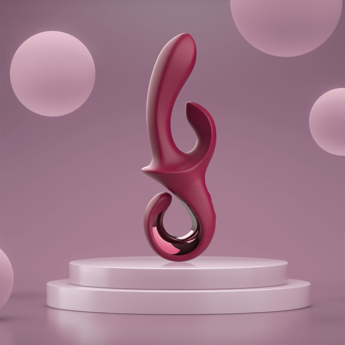 Вібратор-кролик Dreamtoys Glam Duo Vibrator з гачком ручкою, 22.7 х 4.2 см
