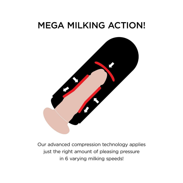 Мастурбатор з вібро Pipedream PDX Elite Vibrating Mega Milker чорний, 23.9 см