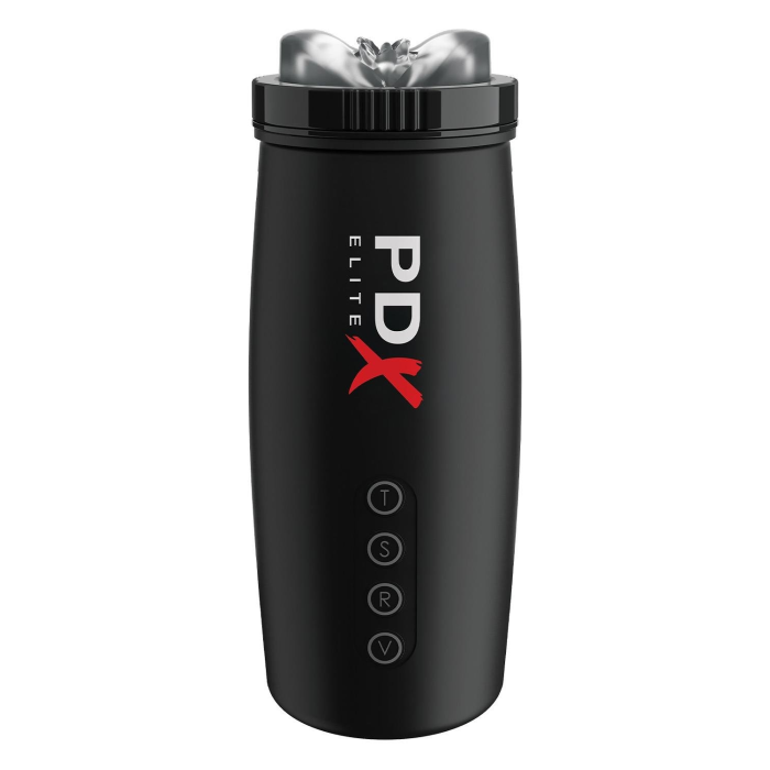 Мастурбатор Pipedream PDX Elite з вібрацією та всмоктуванням, чорний, 22 см