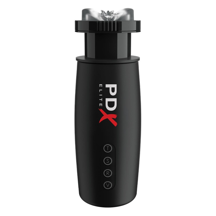 Мастурбатор Pipedream PDX Elite з вібрацією та всмоктуванням, чорний, 22 см