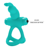 Ерекційне віброкільце з кроликом PRETTY LOVE Passionate Figgy силіконове, бірюзове