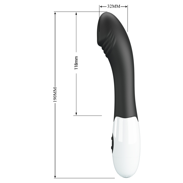 Вібратор для точки G Pretty Love Elemental Vibrator чорний, 19 х 3.2 см