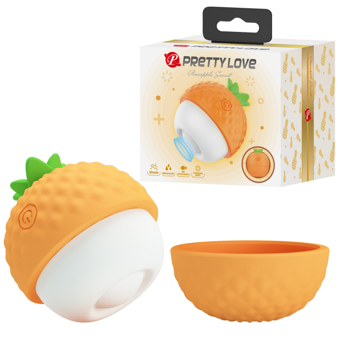 Кліторальний пульсатор PRETTY LOVE Pineapple Secret помаранчевий, 5,7 х 5,1 см