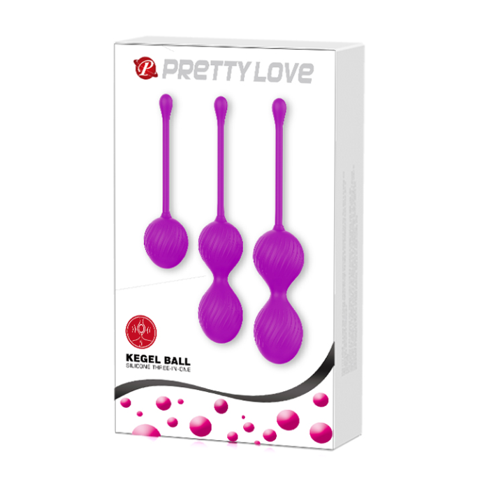 Вагінальні кульки PRETTY LOVE фіолетові, 3 шт