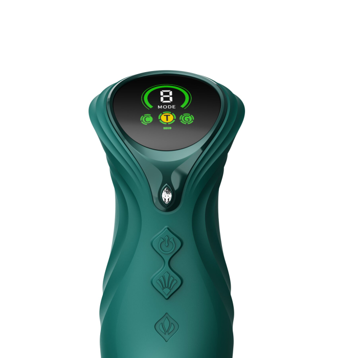 Смарт пульсатор-кролик з вібрацією Zalo Mose 2 Turquoise Green, підігрів до 42 °C, кристал Swarovski