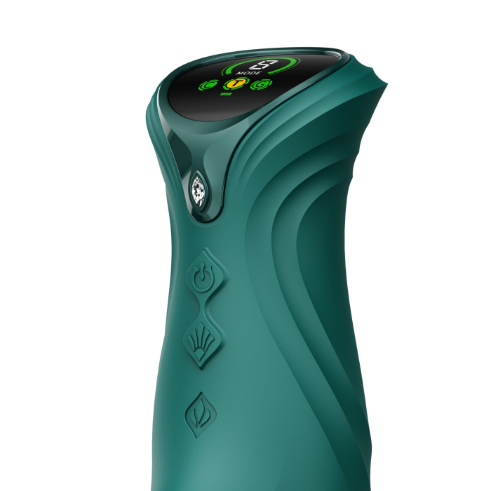 Смарт пульсатор-кролик з вібрацією Zalo Mose 2 Turquoise Green, підігрів до 42 °C, кристал Swarovski