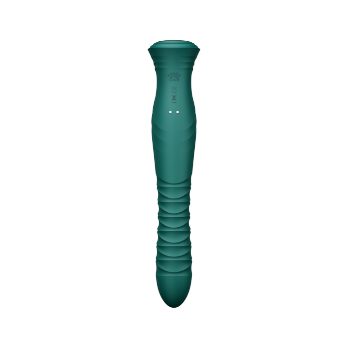 Смарт пульсатор-кролик з вібрацією Zalo Mose 2 Turquoise Green, підігрів до 42 °C, кристал Swarovski