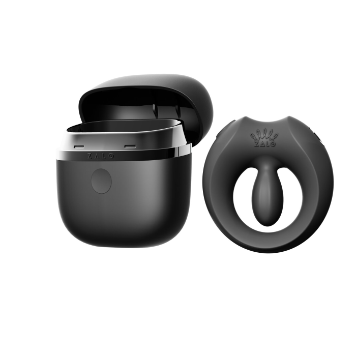 Ерекційне смарт-віброкільце Zalo Apis Obsidian Black, до 4 годин роботи, зарядний кейс
