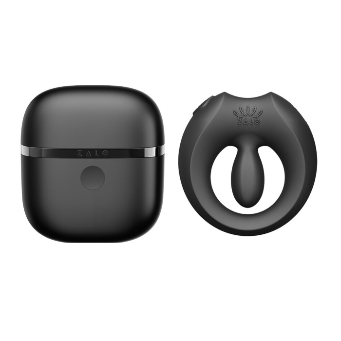 Ерекційне смарт-віброкільце Zalo Apis Obsidian Black, до 4 годин роботи, зарядний кейс