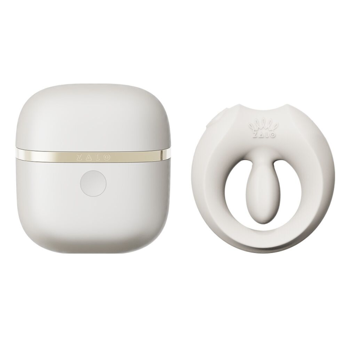 Ерекційне смарт-віброкільце Zalo Apis Ivory White, до 4 годин роботи, зарядний кейс