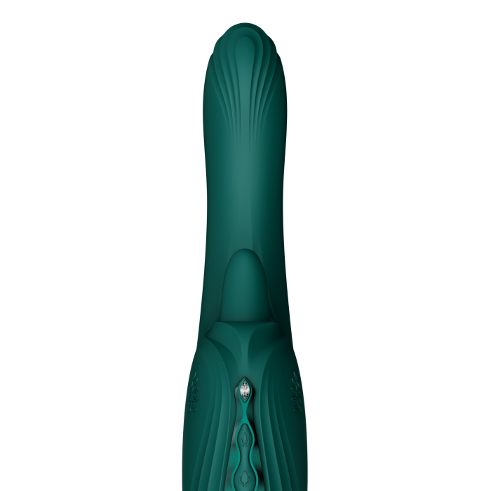 Смарт-вібратор Zalo Ares Turquoise Green, підігрів, 3 мотори, язичок для клітора, стимуляція точки G