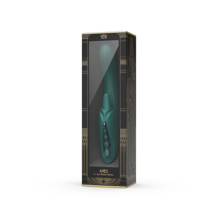 Смарт-вібратор Zalo Ares Turquoise Green, підігрів, 3 мотори, язичок для клітора, стимуляція точки G
