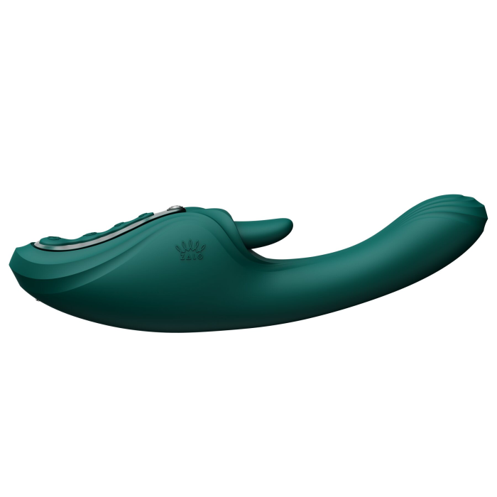Смарт-вібратор Zalo Ares Turquoise Green, підігрів, 3 мотори, язичок для клітора, стимуляція точки G