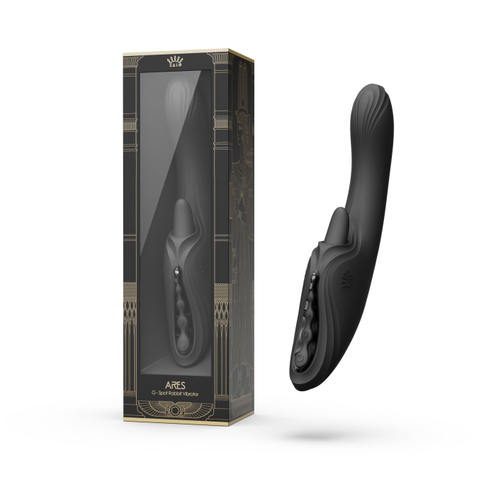 Смарт-вібратор Zalo Ares Obsidian Black, підігрів, 3 мотори, язичок для клітора, стимуляція точки G