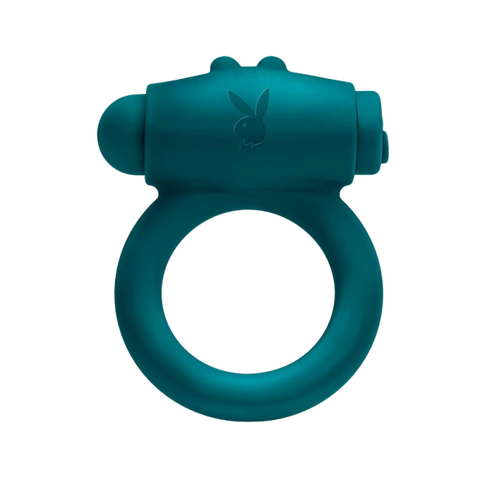 Ерекційне кільце з віброкулею Evolved Playboy Bunny Buzzer, зелене