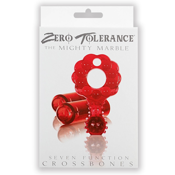 Ерекційне кільце з двома віброкулями Zero Tolerance The Mighty Marble червоне, 8 см