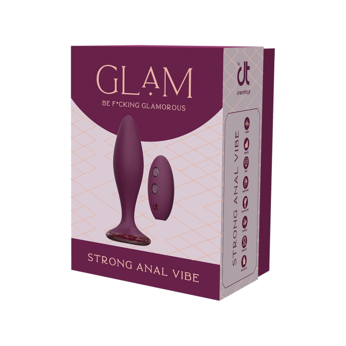 Анальний вібратор Dreamtoys Glam з пультом, фіолетовий, 12.8 см