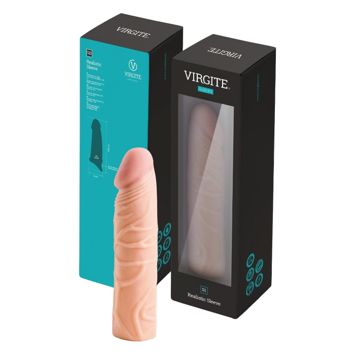 Насадка на пеніс Virgite S1 бежева, 16.5 см