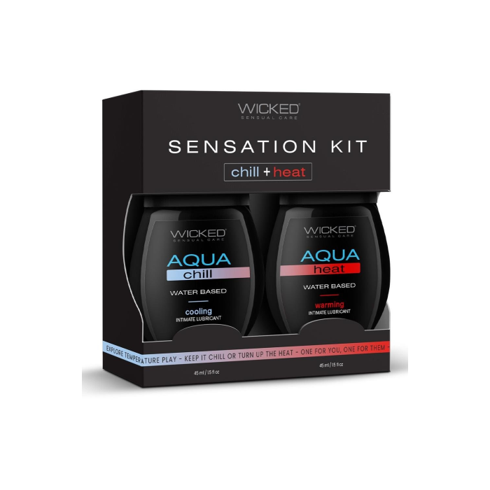 Набір лубрикантів Wicked Sensual Care Sensation Kit охолодження та розігрів, 45+45 мл