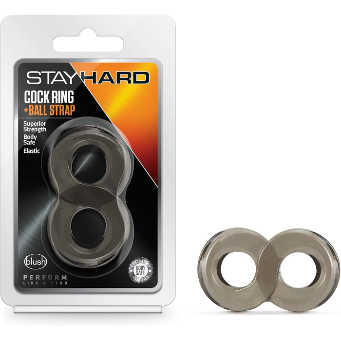Кільце ерекційне Blush Stay Hard подвійне, прозоре, 7 см