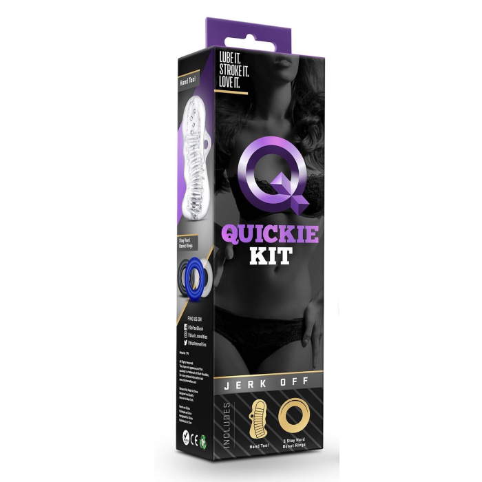 Набір мастурбатор та 3 ерекційні кільця Blush Quickie kit прозорий