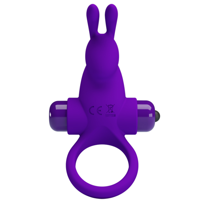 Кільце ерекційне у вигляді кролика Pretty Love Vibrant Penis Ring 1 фіолетове