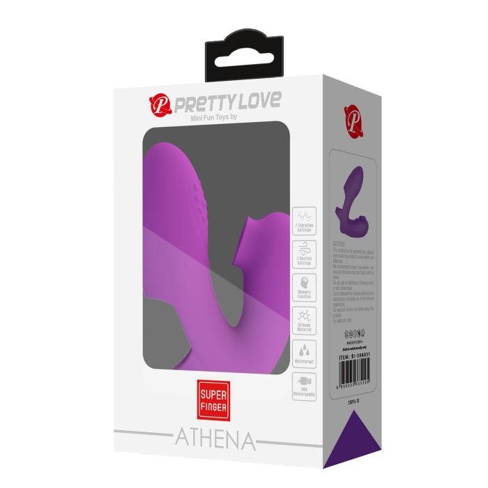 Вібратор на палець із стимуляцією клітора PRETTY LOVE Super Finger ATHENA 7 режимів, фіолетовий