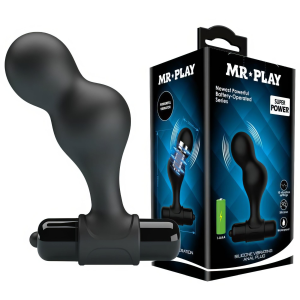 Анальний стимулятор з вібрацією Pretty Love MR PLAY, чорний, 10 х 3 см
