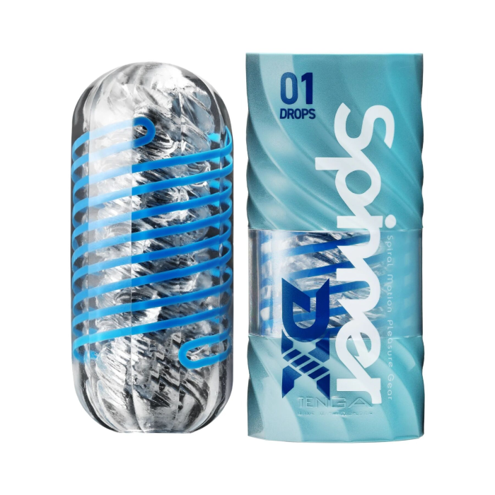 Мастурбатор Tenga Spinner DX 01 Drops, з пружною стимулювальною спіраллю всередині, ніжний вплив