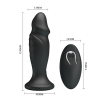 Анальна пробка з вібрацією Baile Mr. Play на пульті керування, чорна, 12.4 х 3.2 см