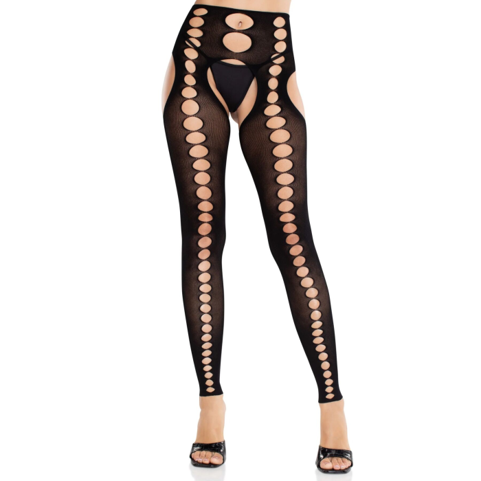 Колготки Leg Avenue Seamless Opaque Footless Suspender Hose One Size Black