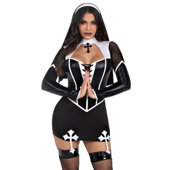Костюм черниці Leg Avenue Holy Hottie Dress S