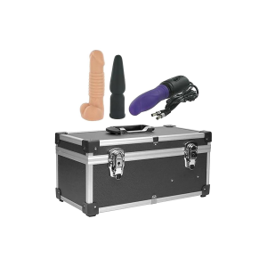 Портативна секс-машина Diva Tool Box у валізі, з пультом та трьома насадками Vac-U-Lock, чорна